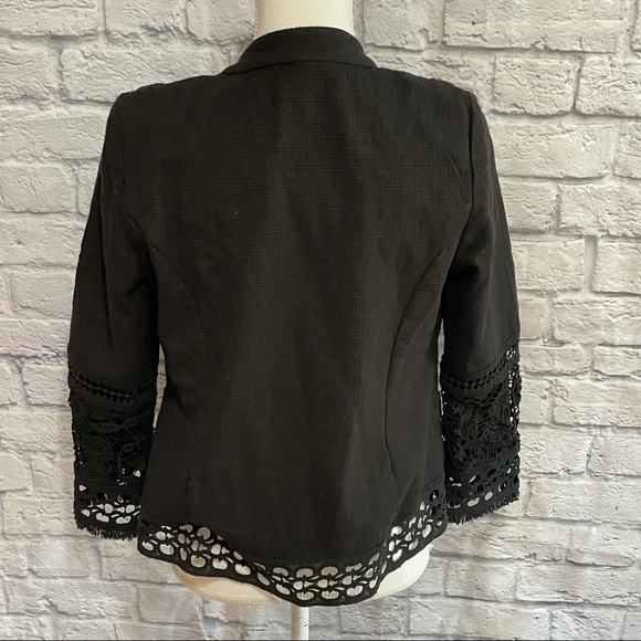 Chico’s Floral Embroidered and Lace Open Front Jacket Size 0P (Petite) Boho - Picture 5 of 10